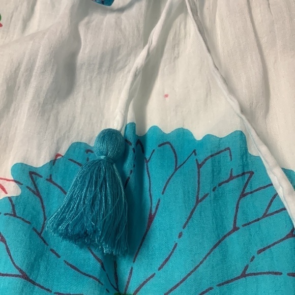 La Plage Seaside Skirt Mughal Carnation Print Cotton Sz Small Resortwear Coastal - Picture 13 of 13